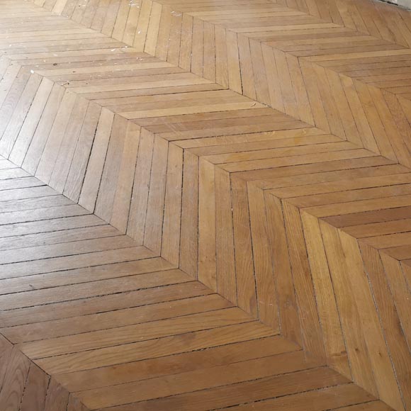 Lot de 10 m² de parquet ancien Point de Hongrie en chêne Lot de 10 m² de parquet ancien Point de Hongrie en chêne-0