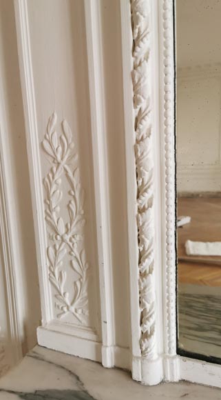 Trumeau de style Louis XVI orné de guirlandes de fleurs Trumeau de style Louis XVI orné de guirlandes de fleurs -5