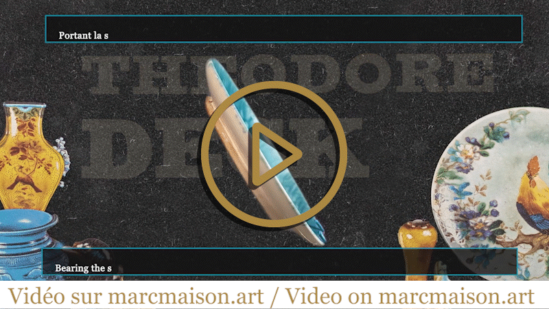 Théodore DECK (1823-1891), Plat en faïence au colvert en vol Théodore DECK (1823-1891), Plat en faïence au colvert en vol-0