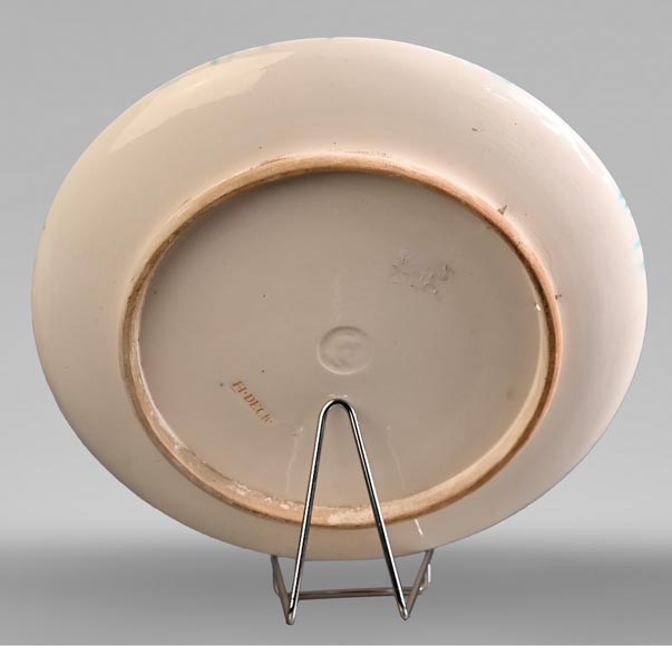 Théodore DECK (1823-1891), Plat en faïence au colvert en vol Théodore DECK (1823-1891), Plat en faïence au colvert en vol-5