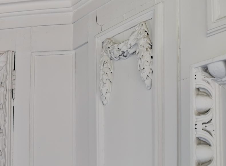 Belle pièce de boiserie en boit peint à décor néo-classique d’époque Louis XVI Belle pièce de boiserie en boit peint à décor néo-classique d’époque Louis XVI-14
