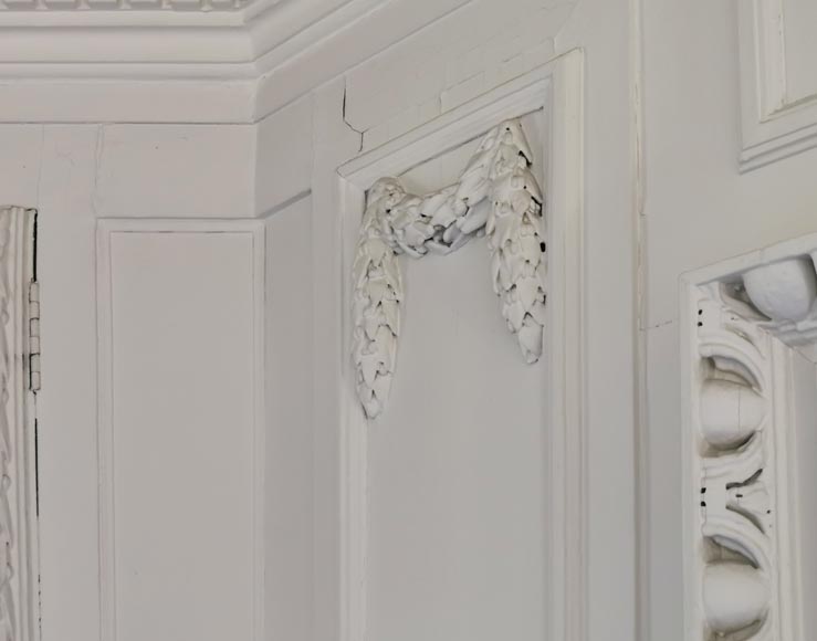 Belle pièce de boiserie en boit peint à décor néo-classique d’époque Louis XVI Belle pièce de boiserie en boit peint à décor néo-classique d’époque Louis XVI-16