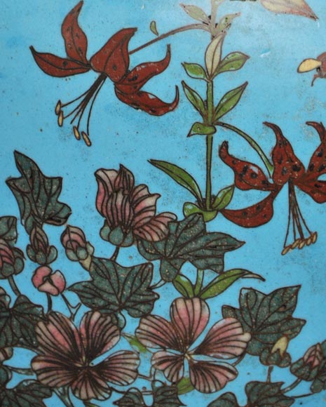 Ferdinand BARBEDIENNE (1810 – 1892) (Attrib. à) Paire de lampes à décor d'émail cloisonné chinois Ferdinand BARBEDIENNE (1810 – 1892) (Attrib. à) Paire de lampes à décor d'émail cloisonné chinois-6