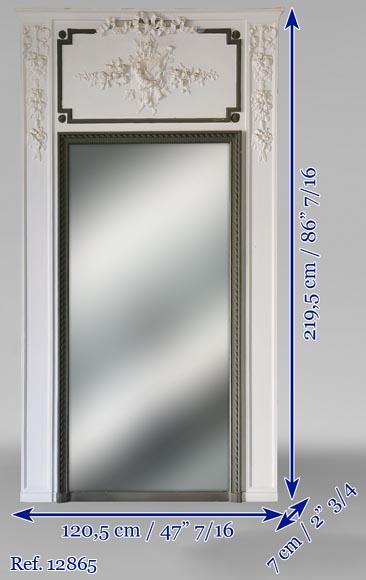 Trumeau bicolore de style Louis XVI au trophée de musique Trumeau bicolore de style Louis XVI au trophée de musique-5