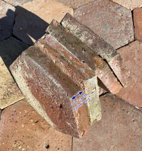 Lot d'environ 9,5 m² de dalles hexagonales anciennes en terre cuite, XIXe siècle Lot d'environ 9,5 m² de dalles hexagonales anciennes en terre cuite, XIXe siècle-3