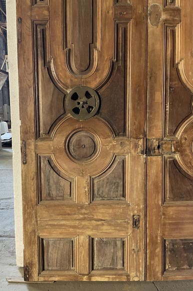 Double porte d'extérieur en chêne sculpté Double porte d'extérieur en chêne sculpté-7