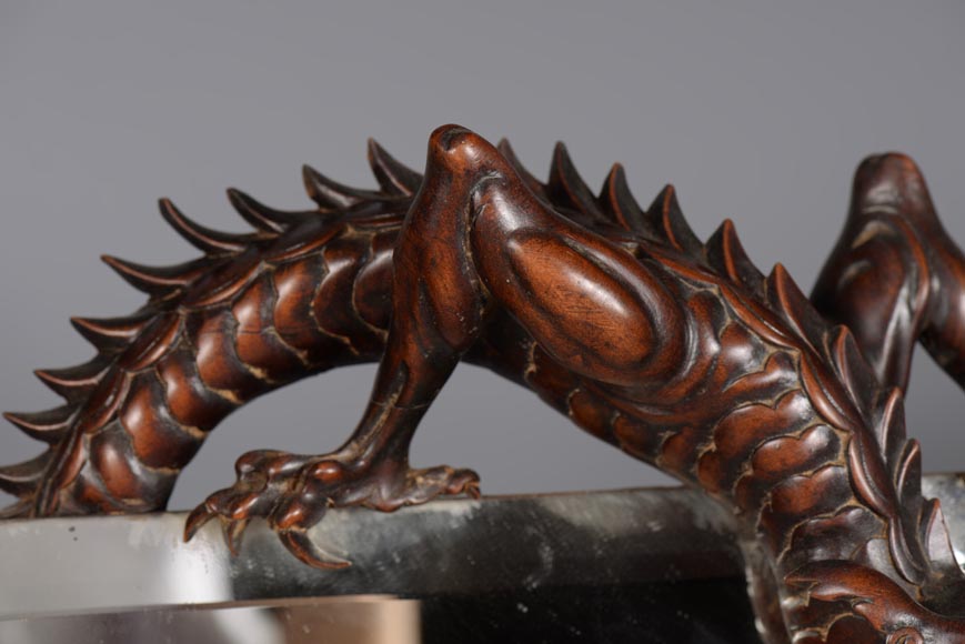 Petit miroir biseauté de style japonisant attribué à Gabriel Viardot Petit miroir biseauté de style japonisant attribué à Gabriel Viardot-3