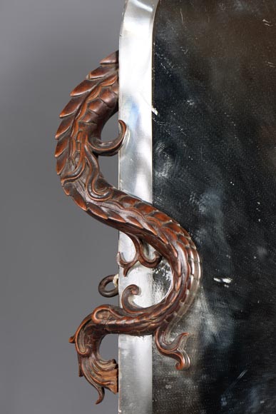 Petit miroir biseauté de style japonisant attribué à Gabriel Viardot Petit miroir biseauté de style japonisant attribué à Gabriel Viardot-4