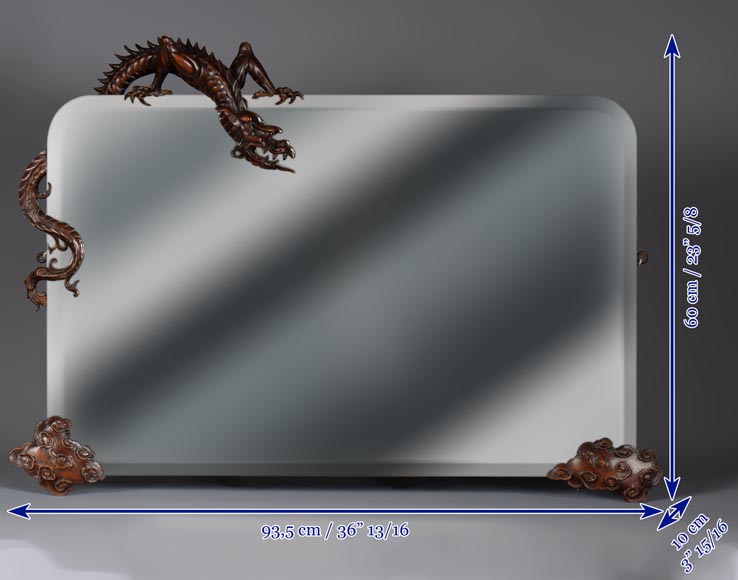 Petit miroir biseauté de style japonisant attribué à Gabriel Viardot Petit miroir biseauté de style japonisant attribué à Gabriel Viardot-8