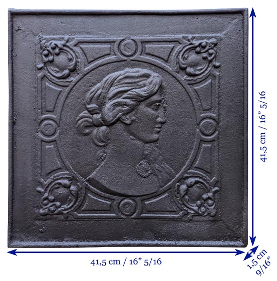 Plaque de cheminée au profil de femme Plaque de cheminée au profil de femme-5