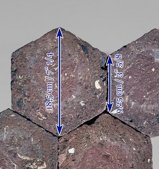 Petit lot d'environ 1,5m² de dalles hexagonales anciennes en terre cuite Petit lot d'environ 1,5m² de dalles hexagonales anciennes en terre cuite-6