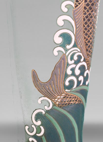 Ernest-Baptiste LÉVEILLÉ (attribué à), Eugène ROUSSEAU (d’après), Vase à la carpe koï, vers 1885-1890 Ernest-Baptiste LÉVEILLÉ (attribué à), Eugène ROUSSEAU (d’après), Vase à la carpe koï, vers 1885-1890-3