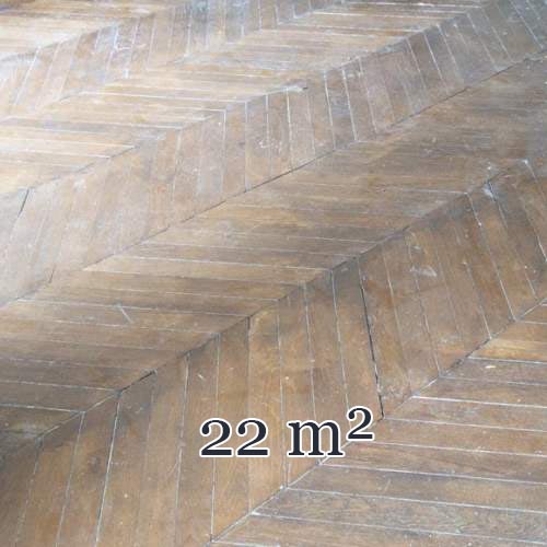 Lot de 22 m² de parquet ancien Point de Hongrie en chêne