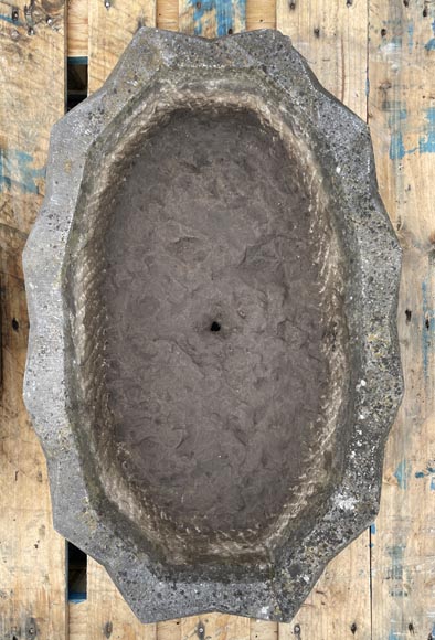 Paire de jardinière ovale en pierre Paire de jardinière ovale en pierre-4