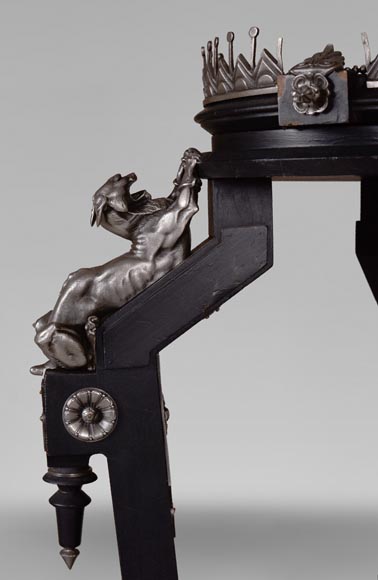 Charles-Guillaume DIEHL, Paire de sellettes en bois et bronze, vers 1870 Charles-Guillaume DIEHL, Paire de sellettes en bois et bronze, vers 1870-5