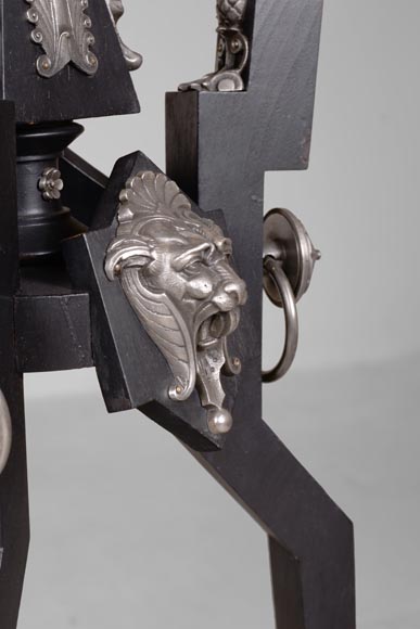 Charles-Guillaume DIEHL, Paire de sellettes en bois et bronze, vers 1870 Charles-Guillaume DIEHL, Paire de sellettes en bois et bronze, vers 1870-9