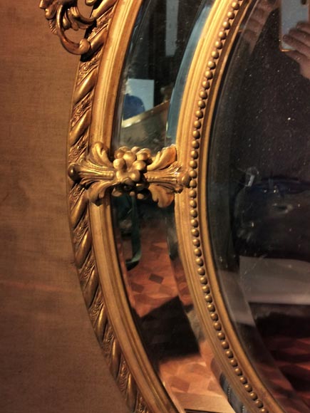 Miroir à parecloses en bois et stuc doré Napoléon III Miroir à parecloses en bois et stuc doré Napoléon III-6