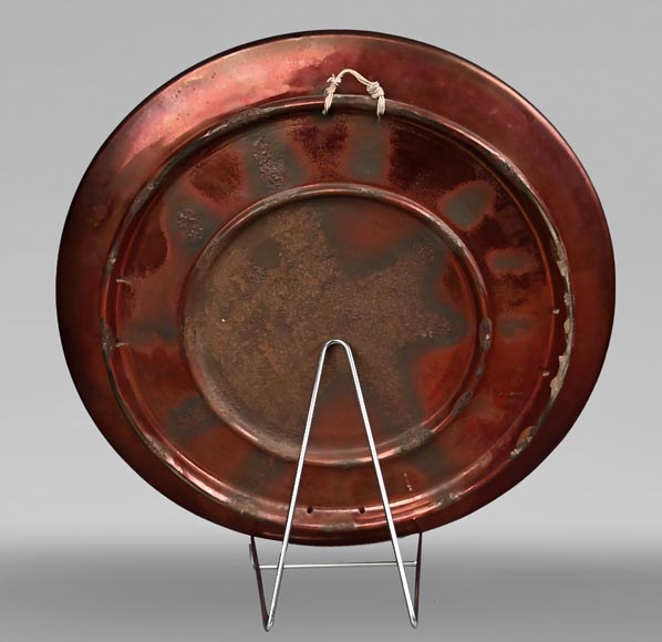 Paysage méditerranéen, un rare plat irisé de Delphin MASSIER Paysage méditerranéen, un rare plat irisé de Delphin MASSIER-6