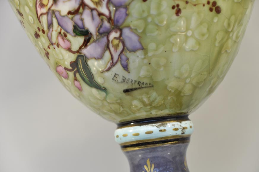 Paire de «lampes aux Perruches» signées E. BERNARD Paire de «lampes aux Perruches» signées E. BERNARD-8