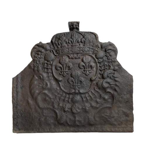 Plaque de cheminée en fonte découpée aux armes de France, XVIIIe siècle