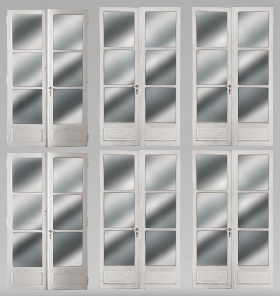 Lot de 6 grandes doubles portes à miroir Lot de 6 grandes doubles portes à miroir-0