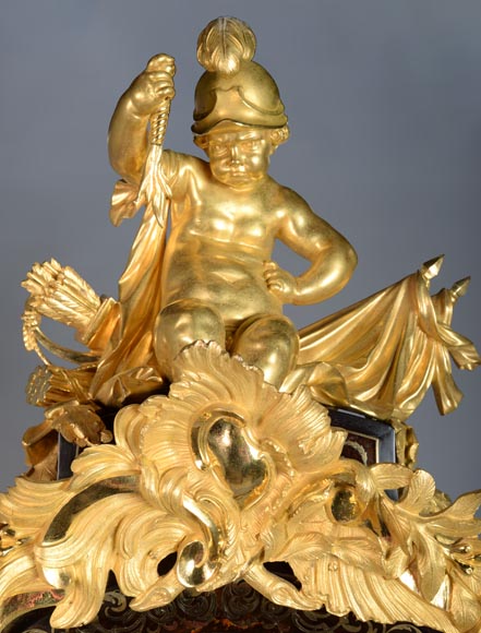 Jacques THURET (1669-1738) - Pendule astronomique montée dans une caisse en marqueterie Boulle attribuée à Alfred-Emmanuel BEURDELEY (1847-1919) - Ancienne collection du duc de Mouchy Jacques THURET (1669-1738) - Pendule astronomique montée dans une caisse en marqueterie Boulle attribuée à Alfred-Emmanuel BEURDELEY (1847-1919) - Ancienne collection du duc de Mouchy-3