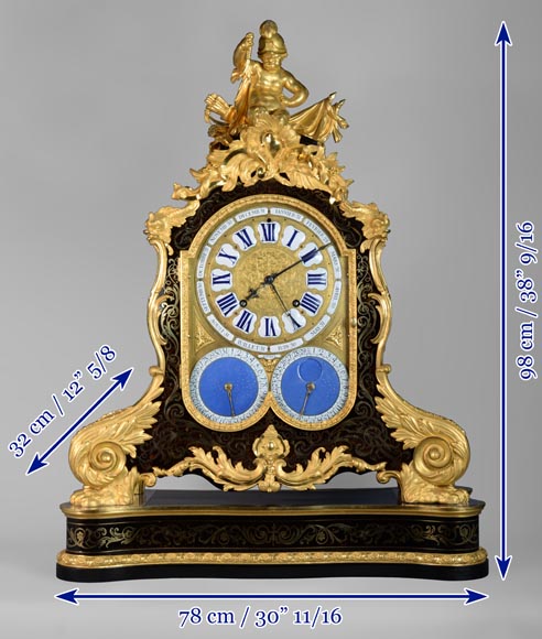 Jacques THURET (1669-1738) - Pendule astronomique montée dans une caisse en marqueterie Boulle attribuée à Alfred-Emmanuel BEURDELEY (1847-1919) - Ancienne collection du duc de Mouchy Jacques THURET (1669-1738) - Pendule astronomique montée dans une caisse en marqueterie Boulle attribuée à Alfred-Emmanuel BEURDELEY (1847-1919) - Ancienne collection du duc de Mouchy-18