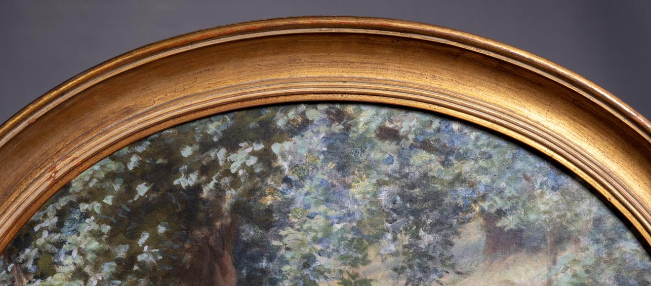 Jules LARCHER - Nymphes à la fontaine, huile sur toile Jules LARCHER - Nymphes à la fontaine, huile sur toile-1