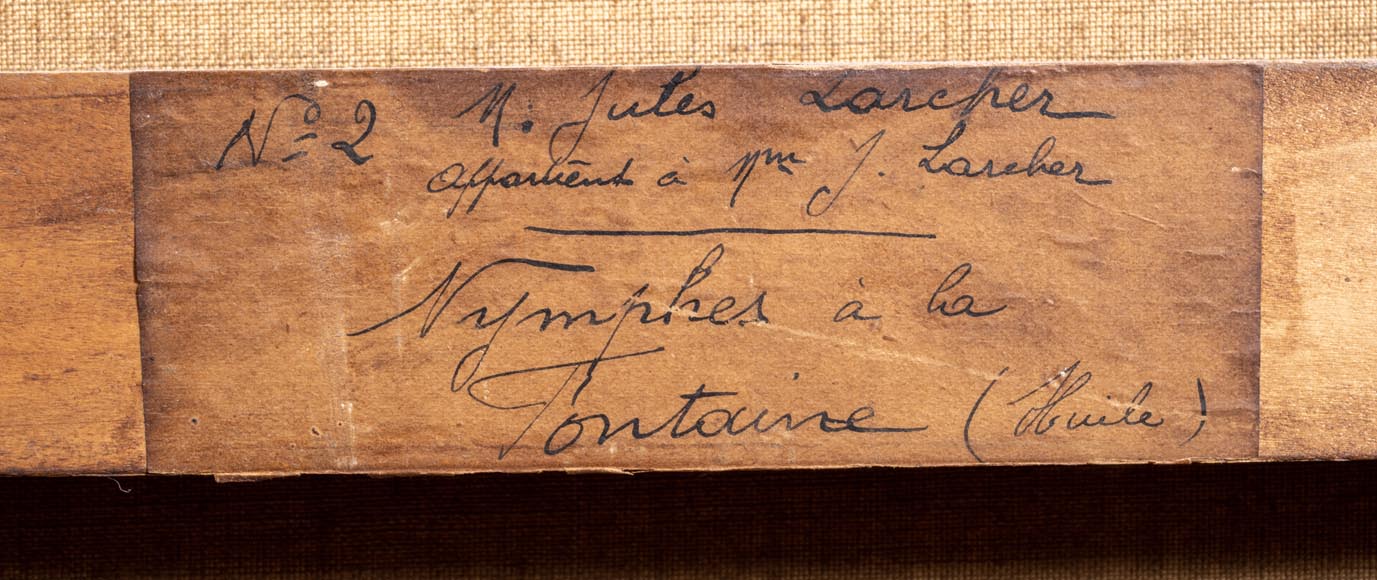 Jules LARCHER - Nymphes à la fontaine, huile sur toile Jules LARCHER - Nymphes à la fontaine, huile sur toile-10