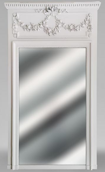 Trumeau en stuc et bois peint de style Louis XVI Trumeau en stuc et bois peint de style Louis XVI-0