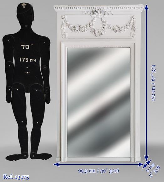 Trumeau en stuc et bois peint de style Louis XVI Trumeau en stuc et bois peint de style Louis XVI-6