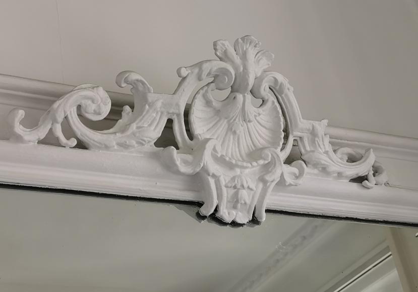 Trumeau en stuc et bois peint de style Régence Trumeau en stuc et bois peint de style Régence-2