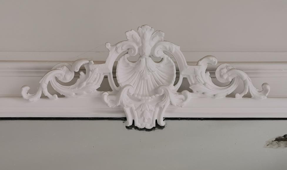 Trumeau en stuc et bois peint de style Régence Trumeau en stuc et bois peint de style Régence-1