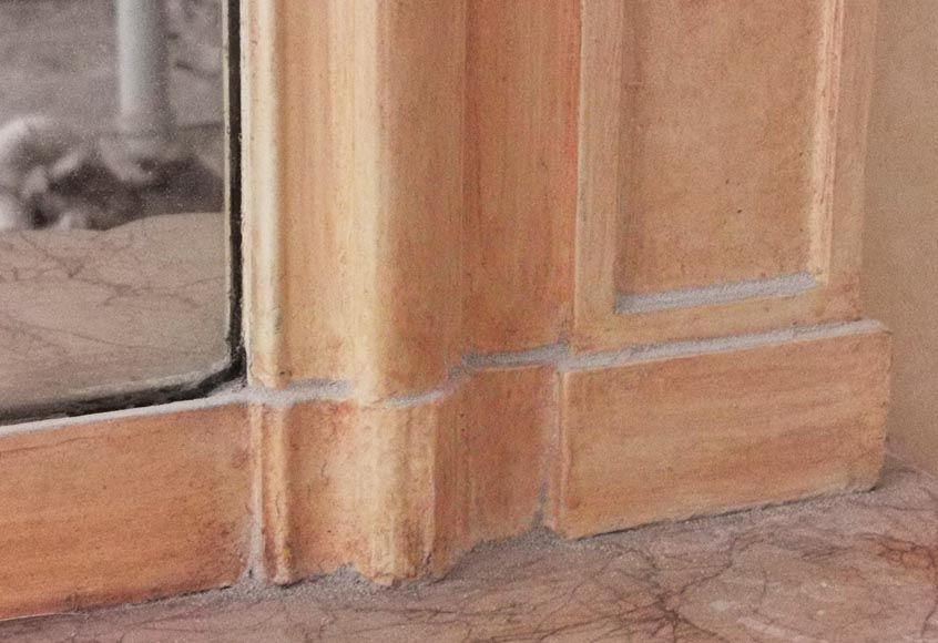 Trumeau beige de style Louis XV, fin du XIXe siècle Trumeau beige de style Louis XV, fin du XIXe siècle-3