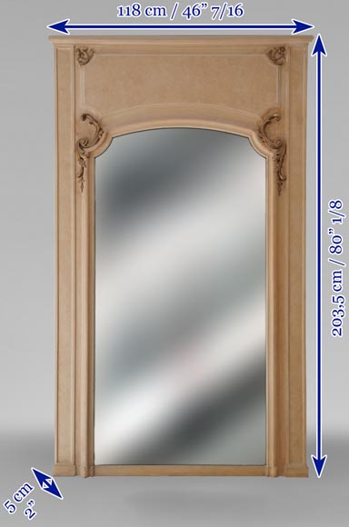 Trumeau beige de style Louis XV, fin du XIXe siècle Trumeau beige de style Louis XV, fin du XIXe siècle-5