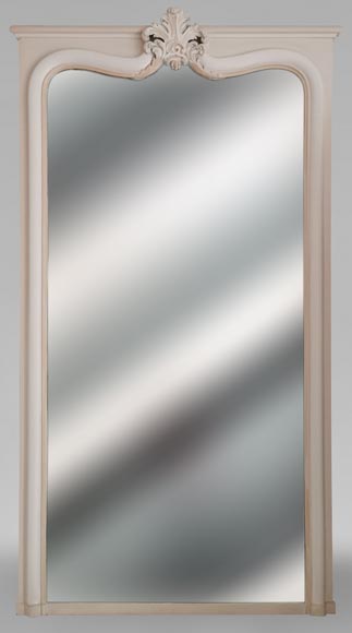 Grand trumeau de style Louis XV au décor de feuilles d'acanthe en coquille Grand trumeau de style Louis XV au décor de feuilles d'acanthe en coquille-0