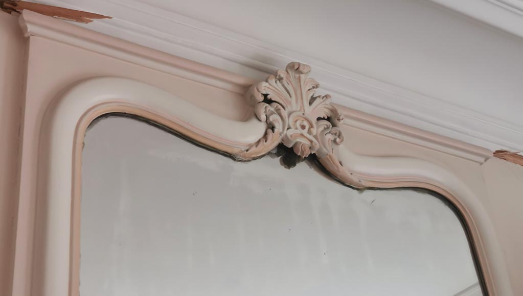 Grand trumeau de style Louis XV au décor de feuilles d'acanthe en coquille Grand trumeau de style Louis XV au décor de feuilles d'acanthe en coquille-2