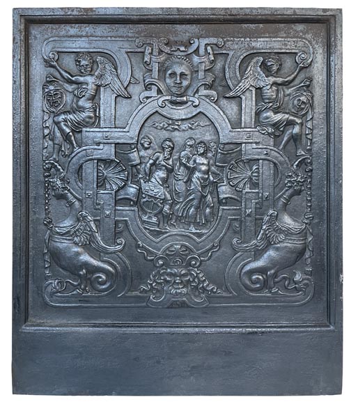 Plaque de cheminée au très riche décor de l'Ancien Testament Plaque de cheminée au très riche décor de l'Ancien Testament-0