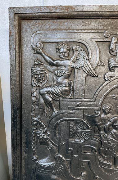 Plaque de cheminée au très riche décor de l'Ancien Testament Plaque de cheminée au très riche décor de l'Ancien Testament-1