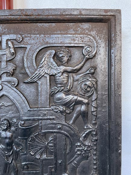 Plaque de cheminée au très riche décor de l'Ancien Testament Plaque de cheminée au très riche décor de l'Ancien Testament-3