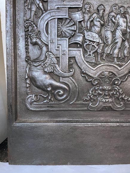 Plaque de cheminée au très riche décor de l'Ancien Testament Plaque de cheminée au très riche décor de l'Ancien Testament-4