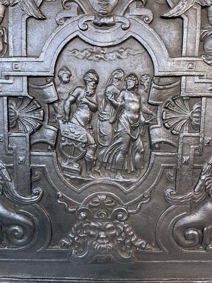 Plaque de cheminée au très riche décor de l'Ancien Testament Plaque de cheminée au très riche décor de l'Ancien Testament-5