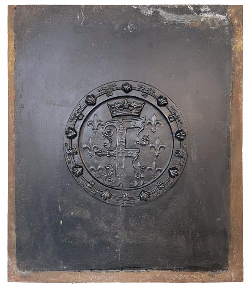 Plaque de cheminée au monogramme de François 1er, XIXe siècle Plaque de cheminée au monogramme de François 1er, XIXe siècle-0