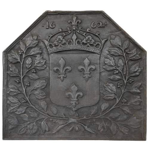 Plaque de cheminée moderne aux armes de France