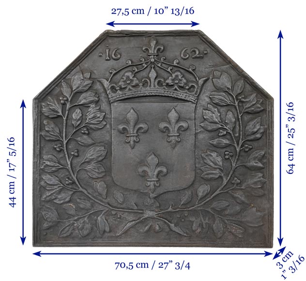 Plaque de cheminée moderne aux armes de France Plaque de cheminée moderne aux armes de France -6