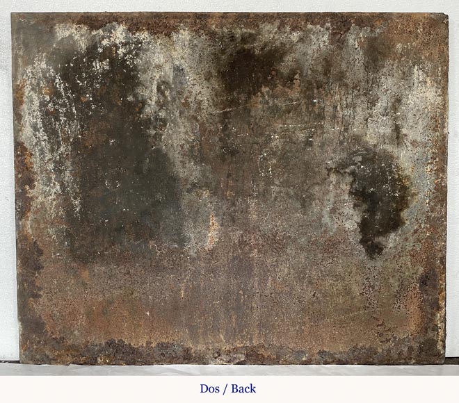 Plaque de cheminée ancienne aux colonnes d’Hercule et branche de laurier Plaque de cheminée ancienne aux colonnes d’Hercule et branche de laurier-6