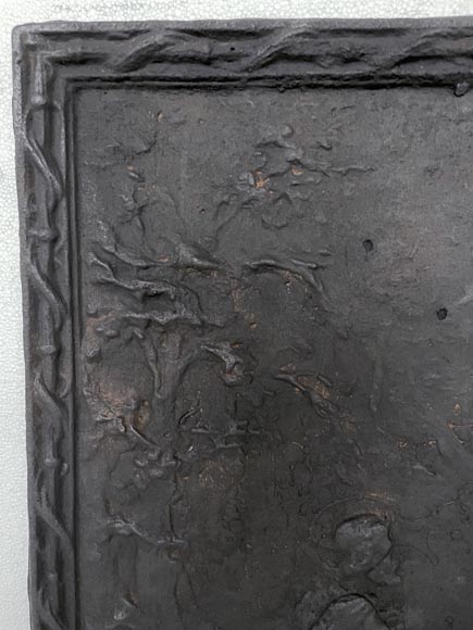 Plaque de cheminée représentant Saint Hubert dans la forêt Plaque de cheminée représentant Saint Hubert dans la forêt-1