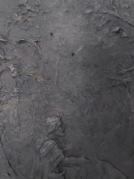 Plaque de cheminée représentant Saint Hubert dans la forêt Plaque de cheminée représentant Saint Hubert dans la forêt-2