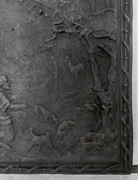 Plaque de cheminée représentant Saint Hubert dans la forêt Plaque de cheminée représentant Saint Hubert dans la forêt-6