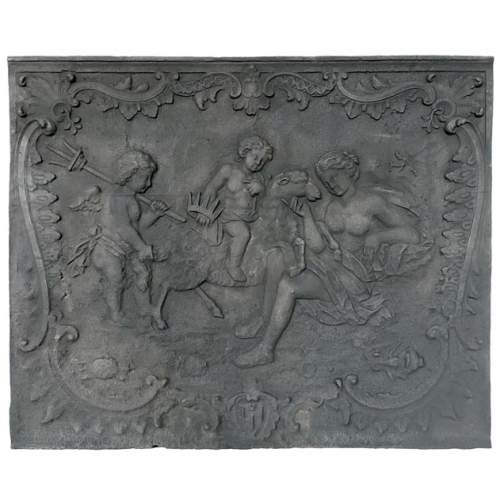 Plaque de cheminée de style louis XV représentant Aphrodite Pandemos